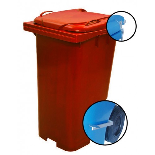Carrinho Container de Lixo 240Lt´s - Marrom Com Pedal Lateral e Rodas Reforçadas