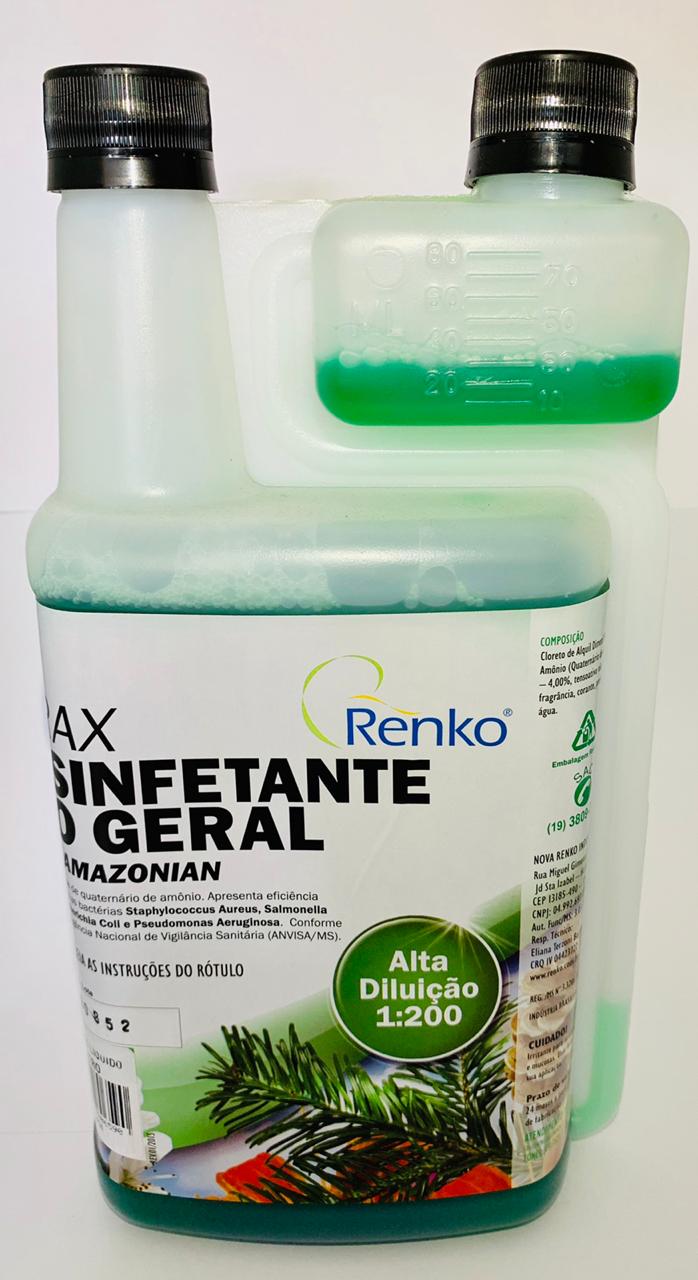 Desinfetante Profissional Concentrado Renko Pinho Amazonian 1Lt com Frasco Diluidor